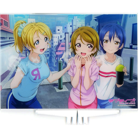 Eri & Umi & Hanayo A-3 Prize Big Acrylic Plate Kujibikido LoveLive! Online Kuji Ver. LoveLive!Days 5th Anniv Mu's [USED]