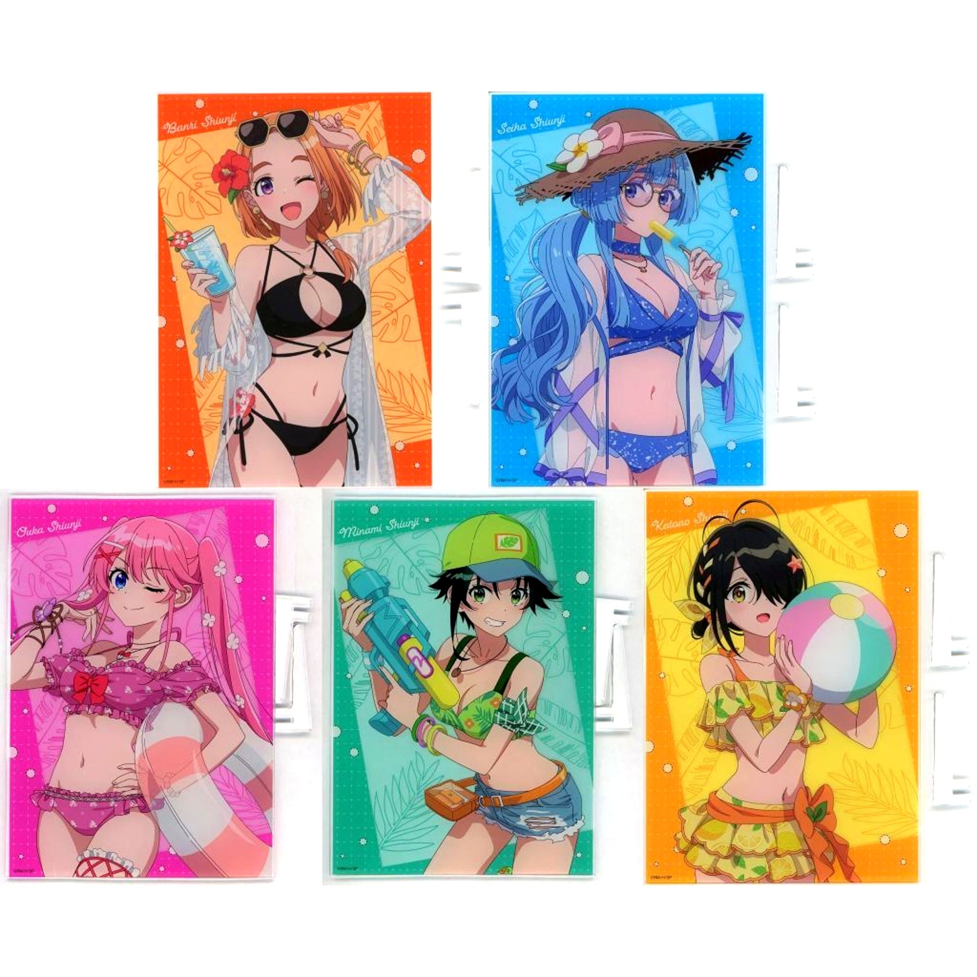 Set of 5 The Shiunji Family Children Kujibikido Online Kuji A Prize Acrylic Panel [USED]