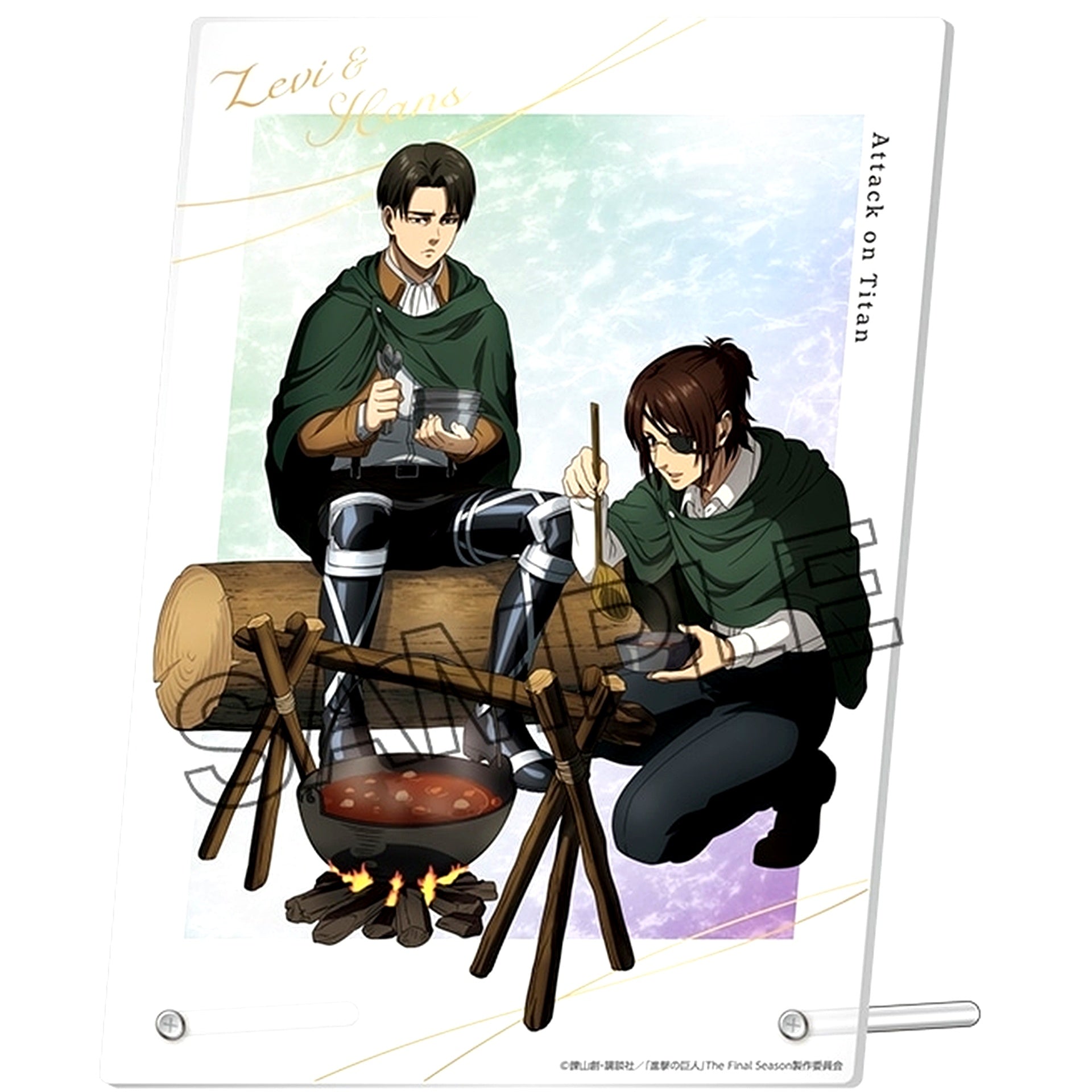 Levi Ackerman & Hange Zoe Attack on Titan The Final Season Drawn Acrylic Panel [USED]