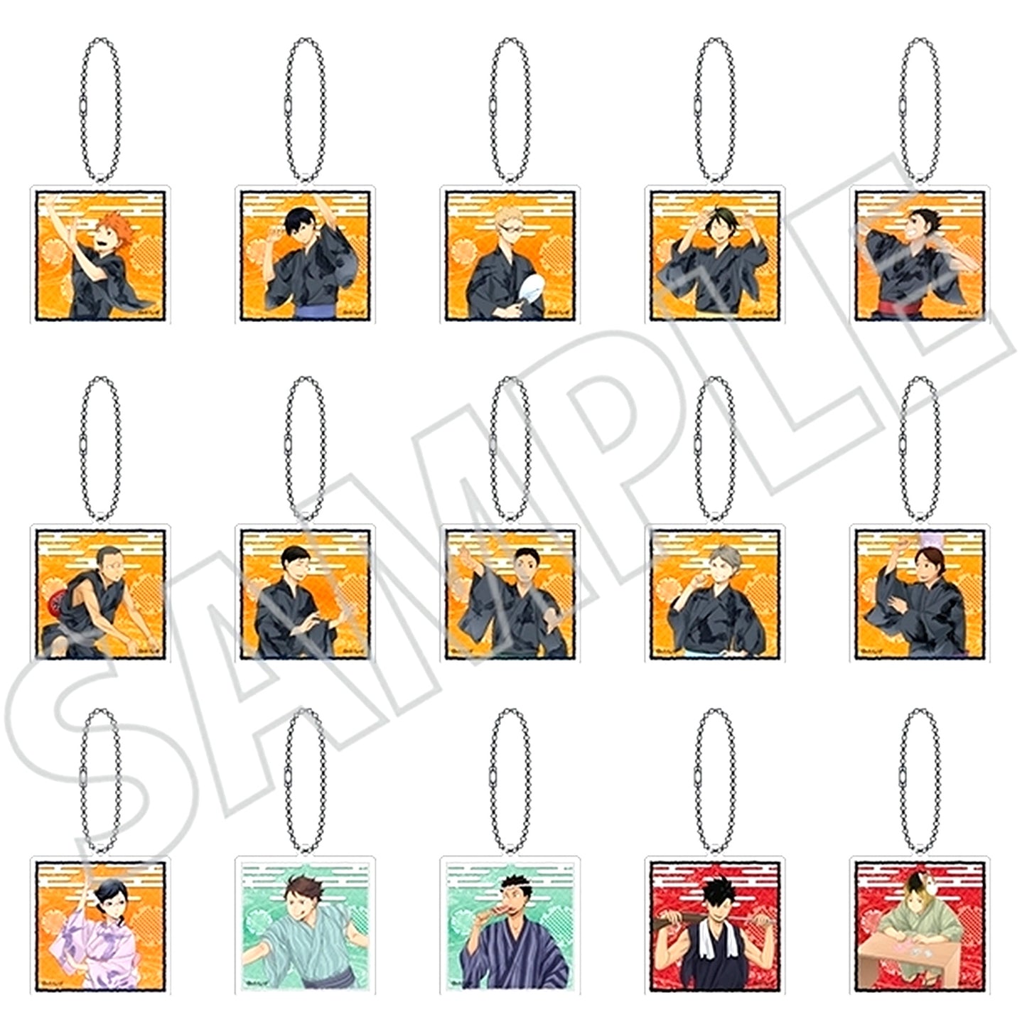 Set of 15 Haikyu!! Acrylic Keychain Collection [USED]