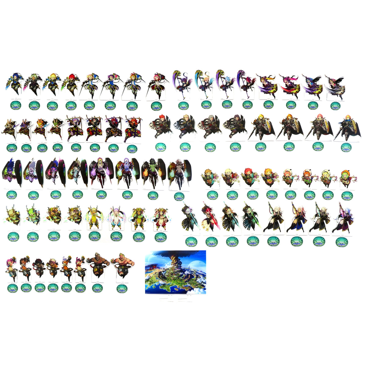 Group Etrian Odyssey V Beyond the Myth Acrylic Stand Complete Set with Background Illustration Acrylic Panel [USED]