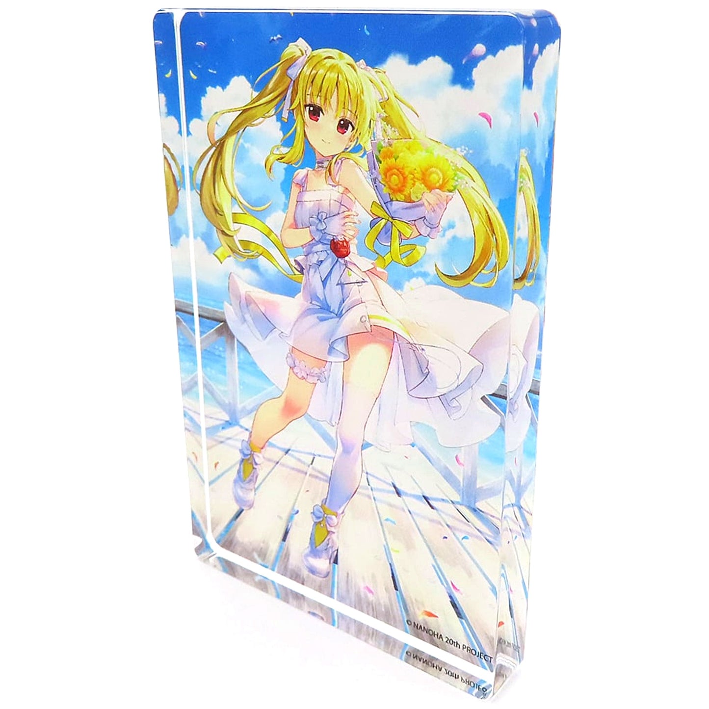 Fate T. Harlaown A C-2 Prize Mini Acrylic Block DMM Scratch! Magical Girl Lyrical Nanoha 20th Anniversary Scratch [USED]