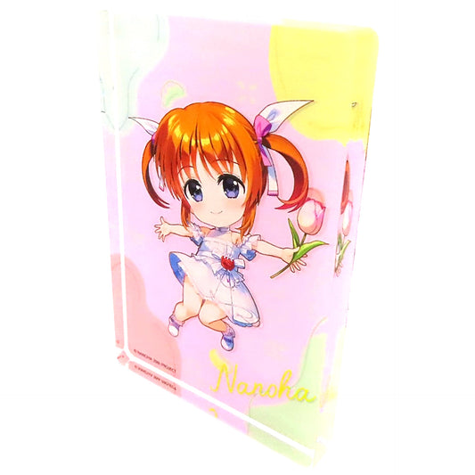 Nanoha Takamachi B Mini Acrylic Block C-6 Prize DMM Scratch! Magical Girl Lyrical Nanoha 20th Anniv Scratch [USED]