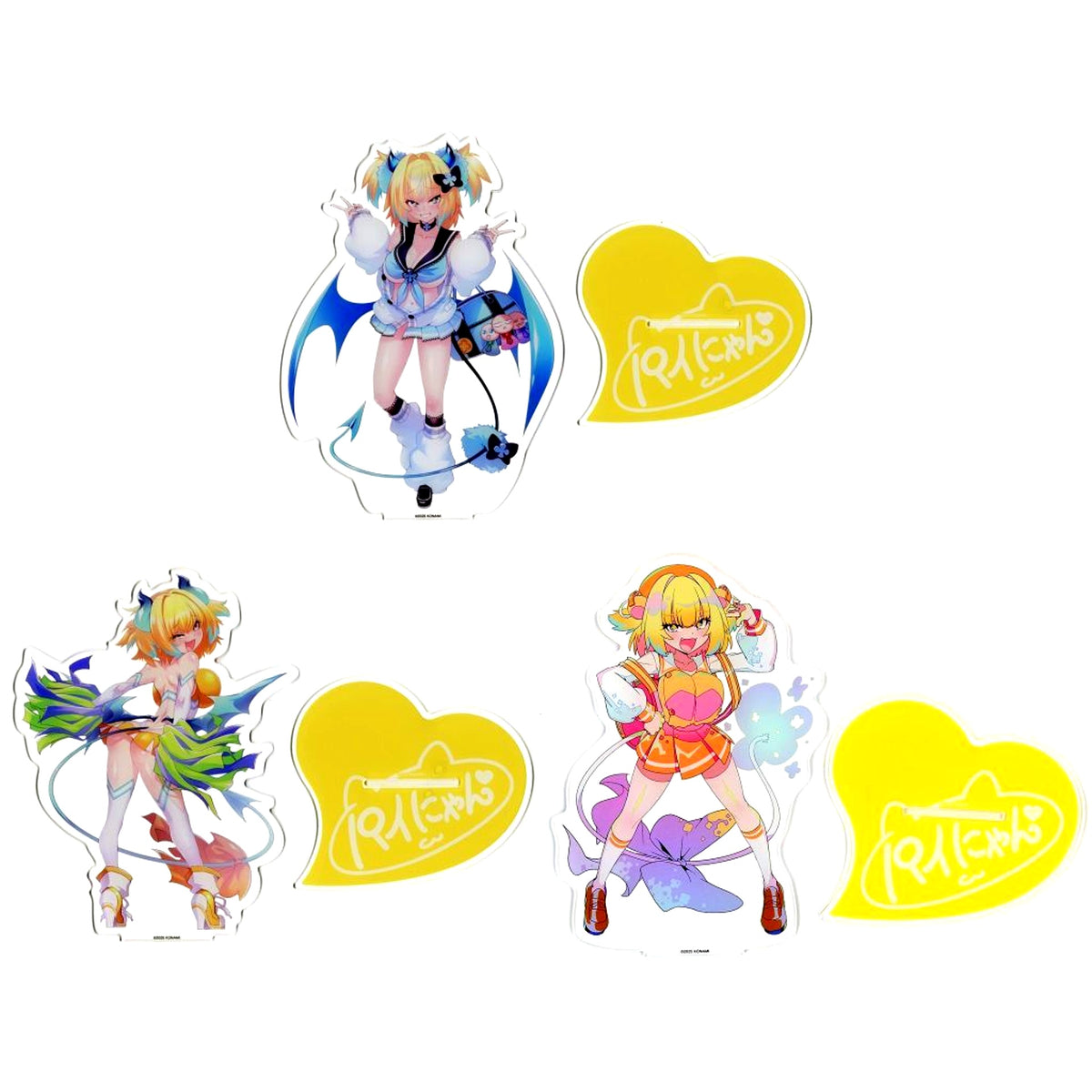 Set of 3 A Prize Choudo ii! BIG Acrylic Stand Bombergirl Pine ga Ippai Kuji Konami Premium Kuji ONLINE [USED]