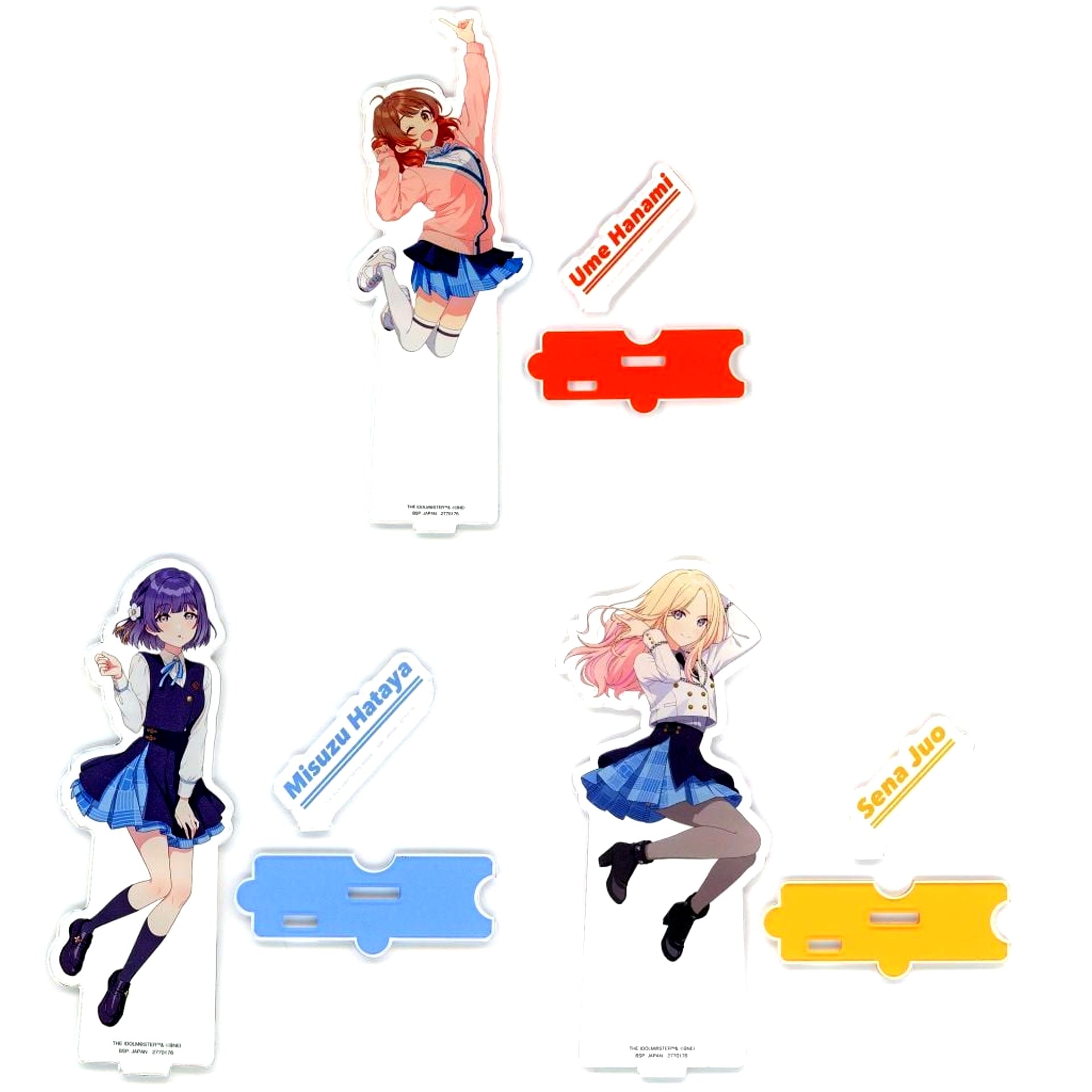 Set of 3 Gakuen Idolmaster Big Acrylic Figure with Stand Vol.2 HOP!STEP!JUMP!SPRING! Campaign in Namco [USED]