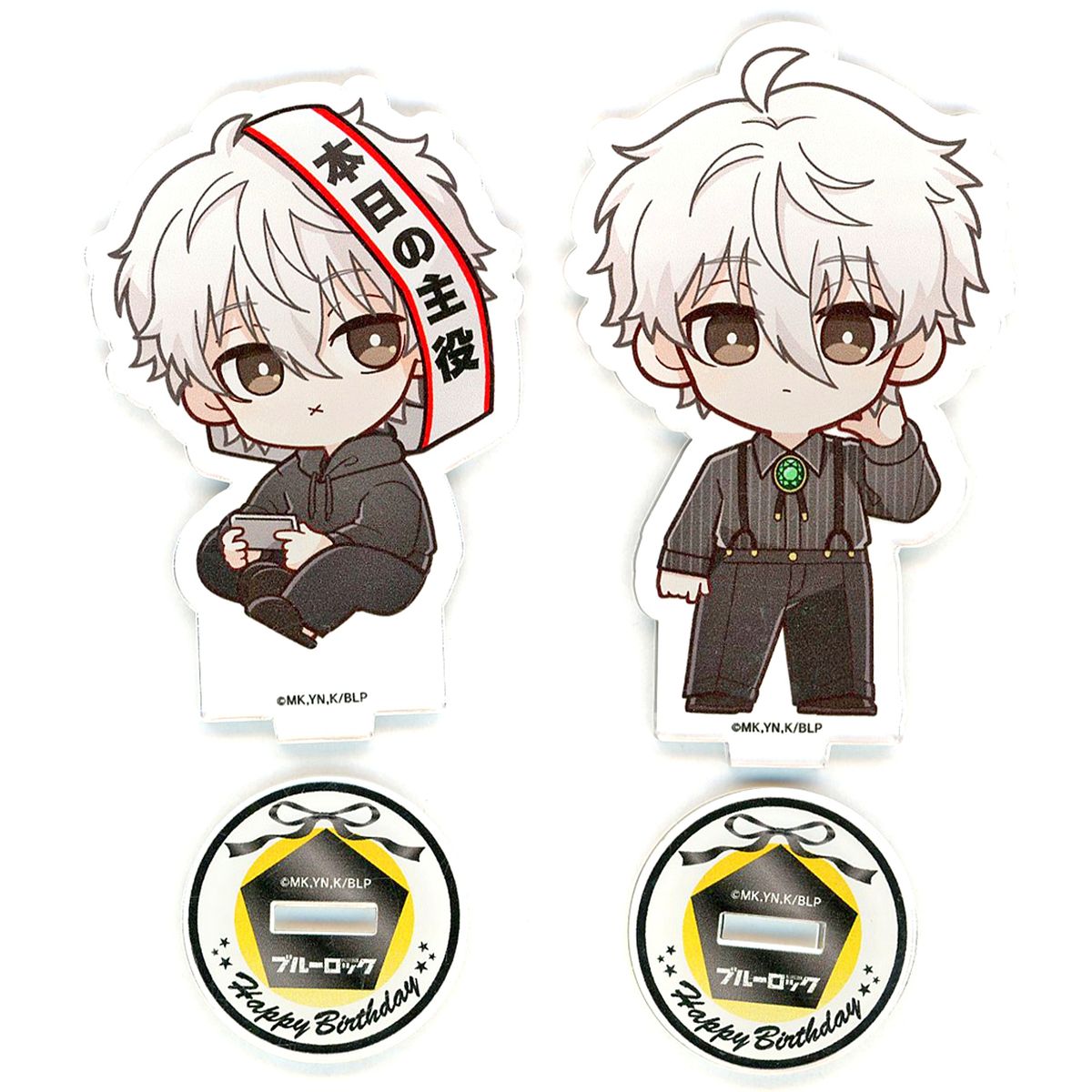 Seishiro Nagi Birthday Acrylic Stand Set of 2 Blue Lock Pop Up Shop Princess Cafe [USED]