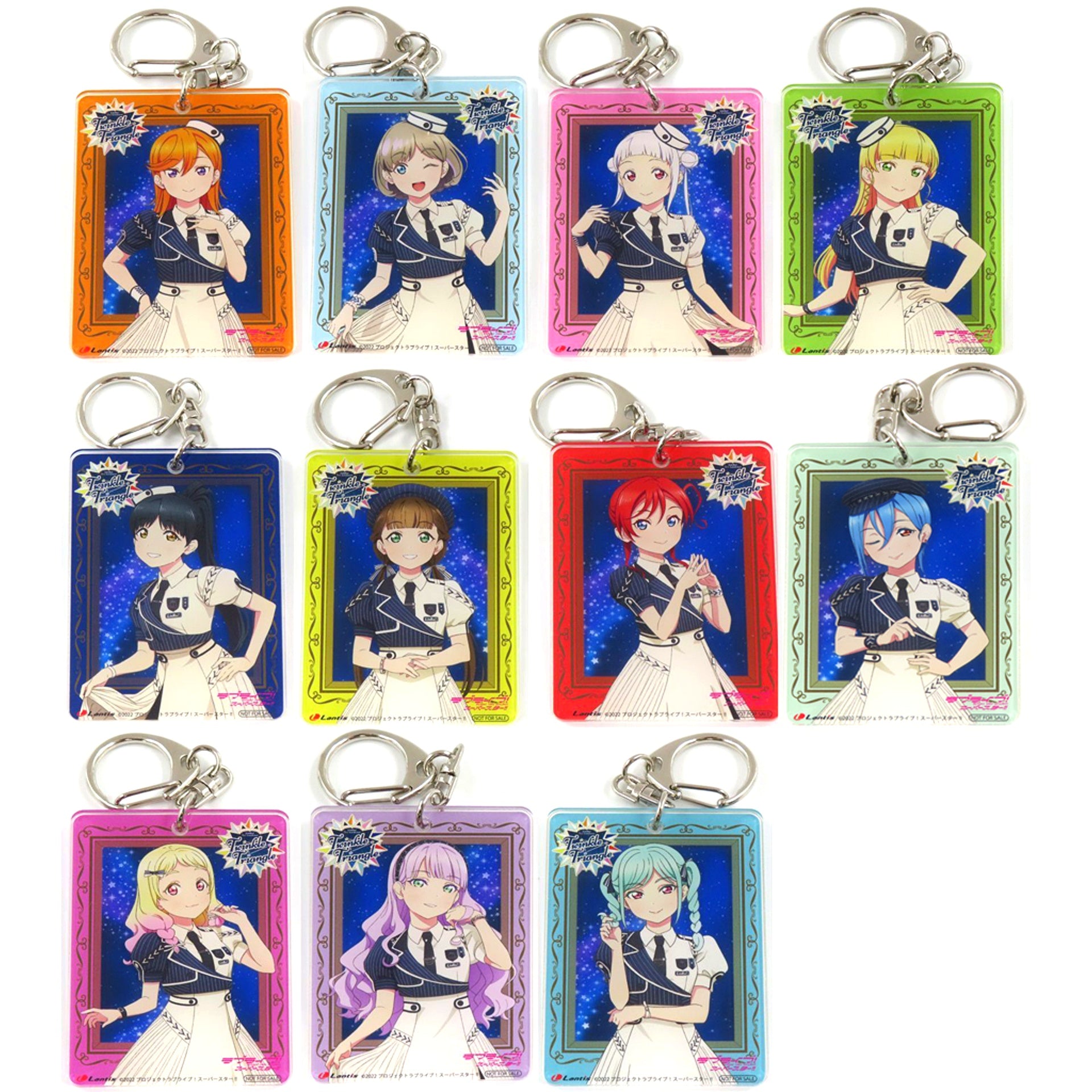 Set of 11 Group Love Live! Superstar!! Liella! 5th LoveLive! Tour Twinkle Triangle Blu-ray Memorial BOX Rakuten Books Bonus Acrylic Keychain [USED]