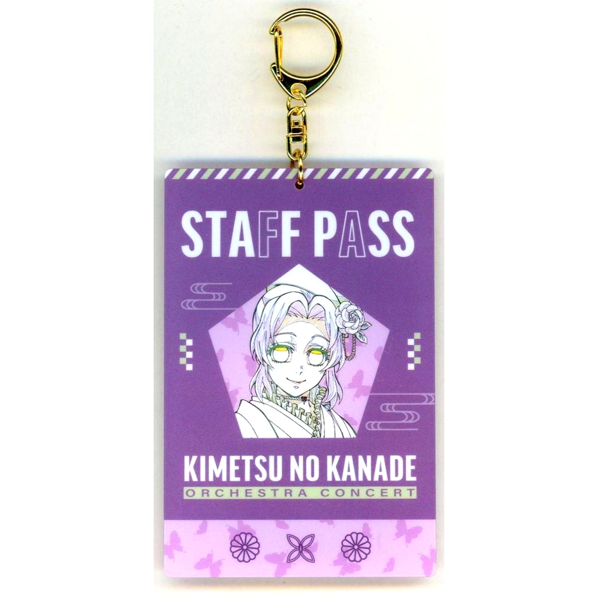 Shinobu Kocho Demon Slayer: Kimetsu no Yaiba Staff Pass Style Keychain Orchestra Concert Hashira Training Arc Kimetsu no Utage [USED]