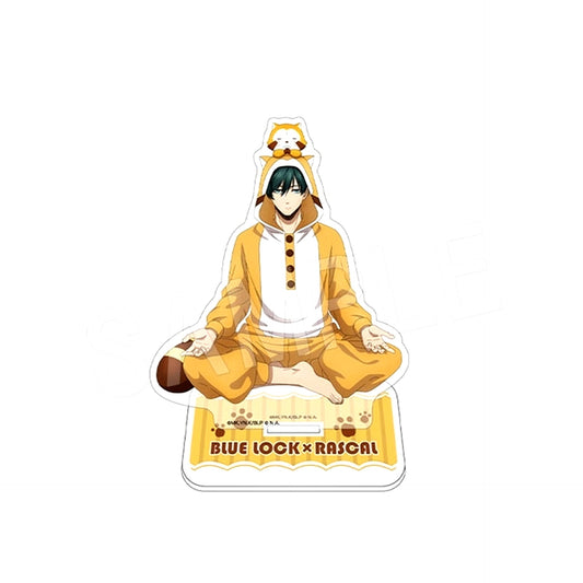 Rin Itoshi Blue Lock x Rascal the Raccoon POP UP SHOP in Marui Acrylic Figure Stand [USED]