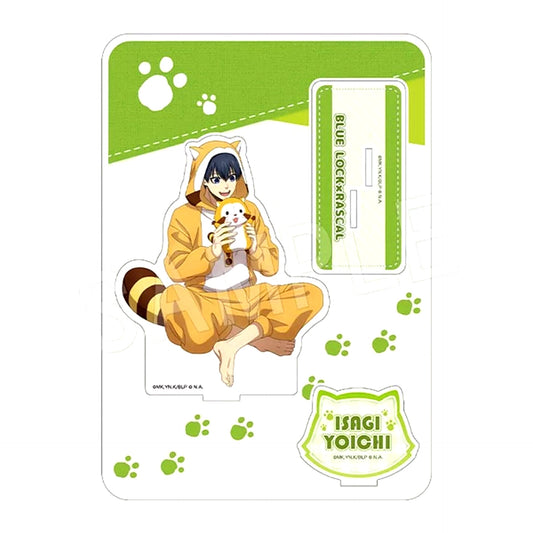 Yoichi Isagi Blue Lock x Rascal the Raccoon POP UP SHOP in Marui BIG Acrylic Stand [USED]