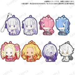 Re:ZERO -Starting Life in Another World- Emilia & Others All 8 Types Set Petatto Nejimaki Rubber Strap Keychains [USED]