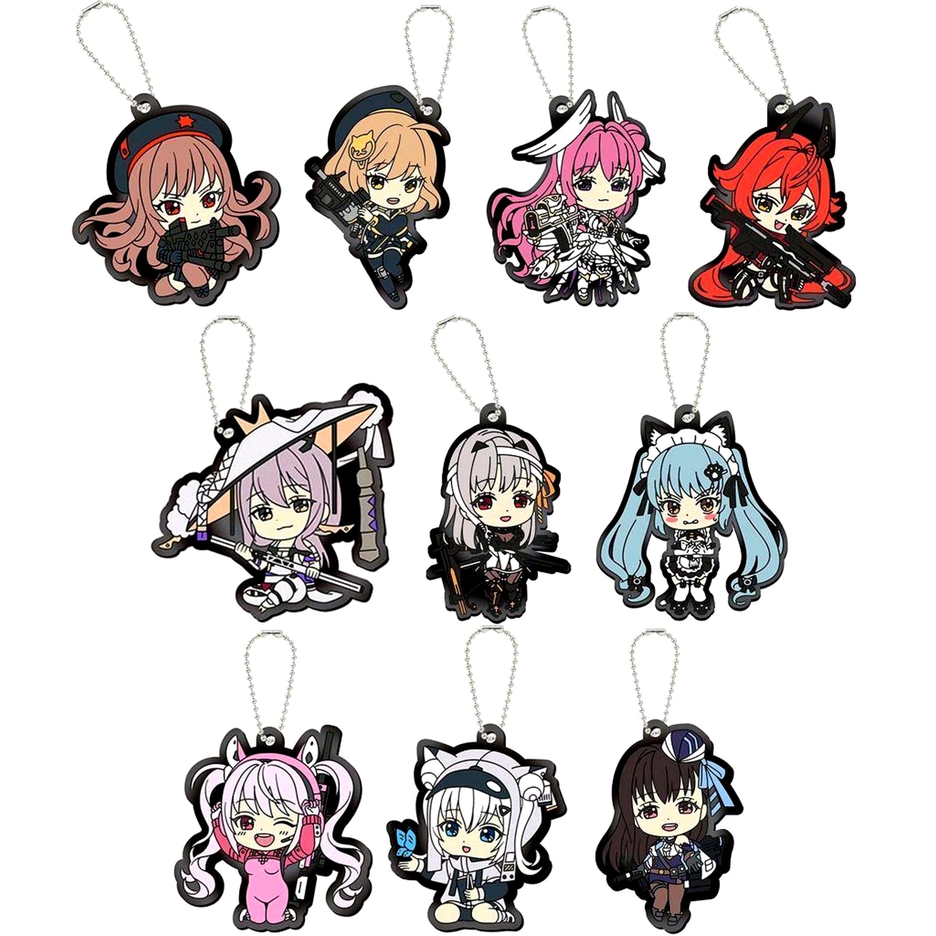 Set of 10 Goddess of Victory: NIKKE Rubber Lover! 1 and 2 Black Clear Ver. [USED]
