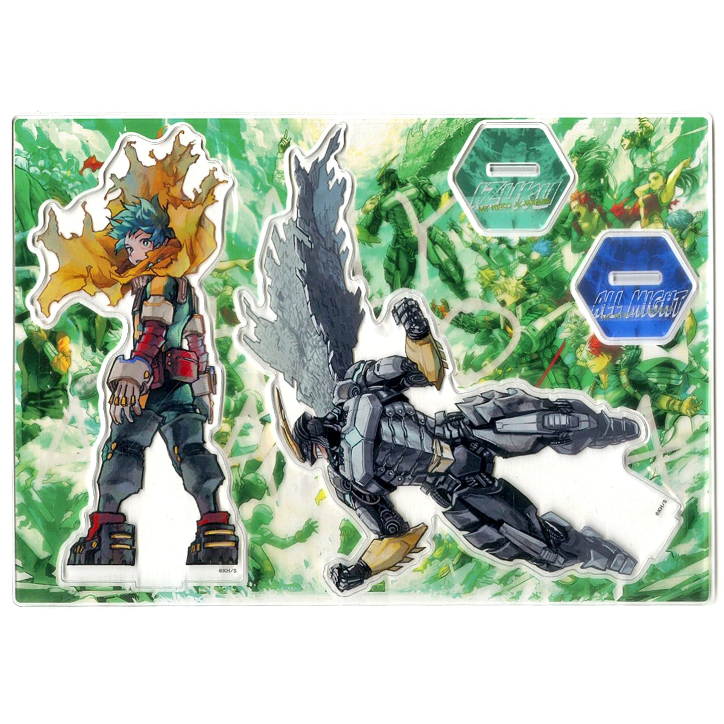 Deku & All Might Acrylic MEGA Figure W Kohei Horikoshi My Hero Academia Exhibition [USED]