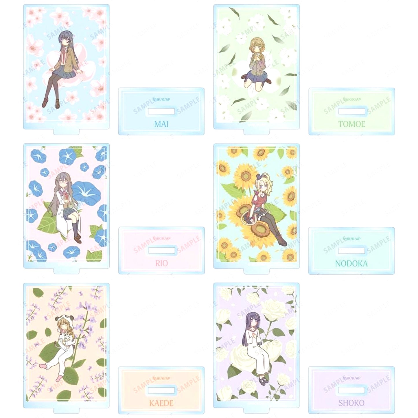 Set of 6 Trading Botania Acrylic Stand Rascal Does Not Dream Series [USED]