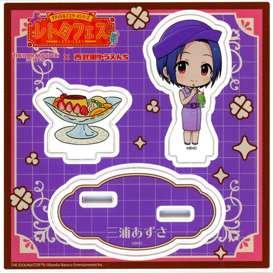 Azusa Miura Mini Character Illustration Acrylic Stand Plate The Idolmaster Series x Seibuen Yuenchi Retro Festival [USED]