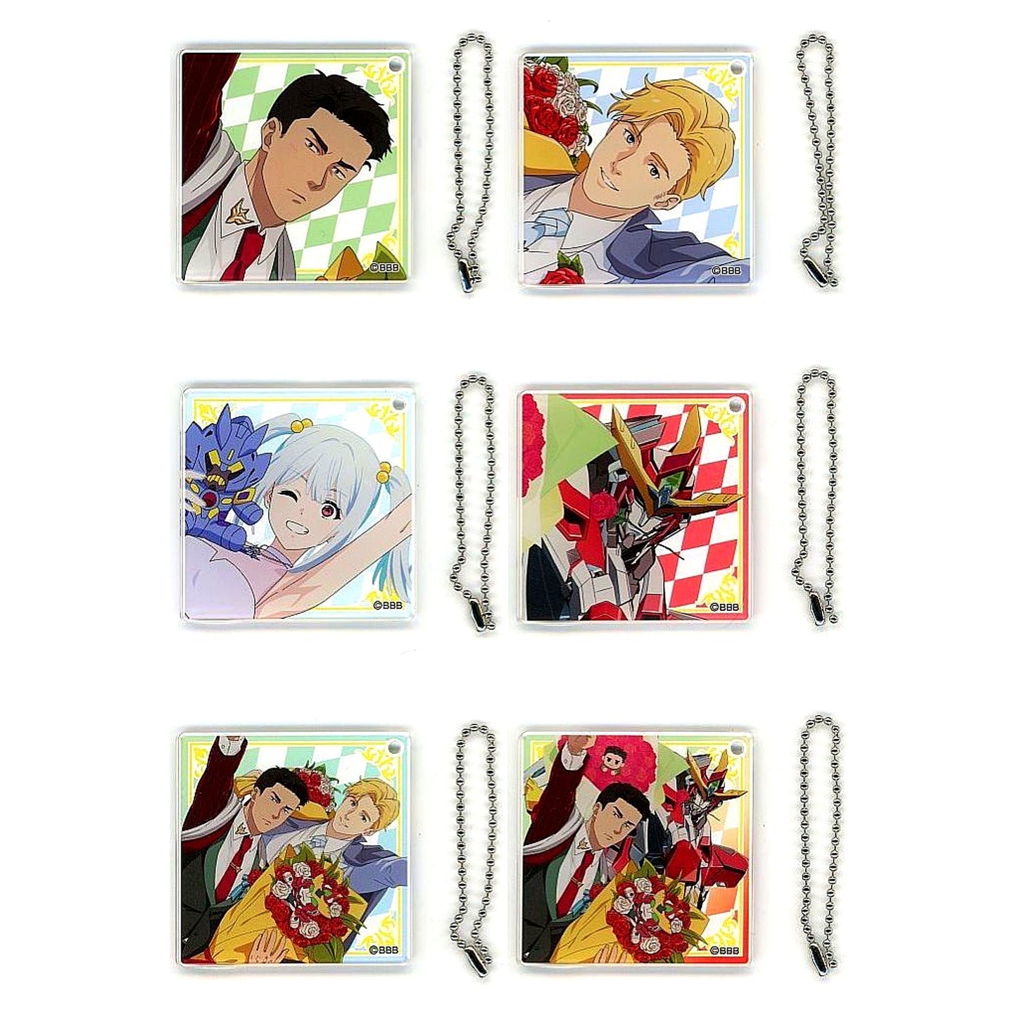 Set of 6 Brave Bang Bravern! POP UP SHOP 2nd Illustration Acrylic Keychain Collection [USED]