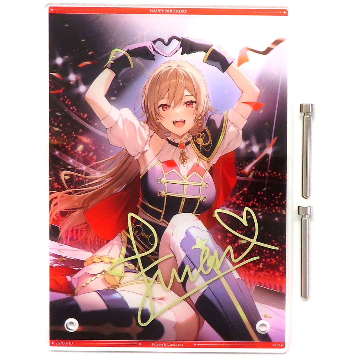 Furen E Lustario A5 Acrylic Item Replica Autographed Virtual YouTuber Nijisanji Birthday 2025 Bonus [USED]