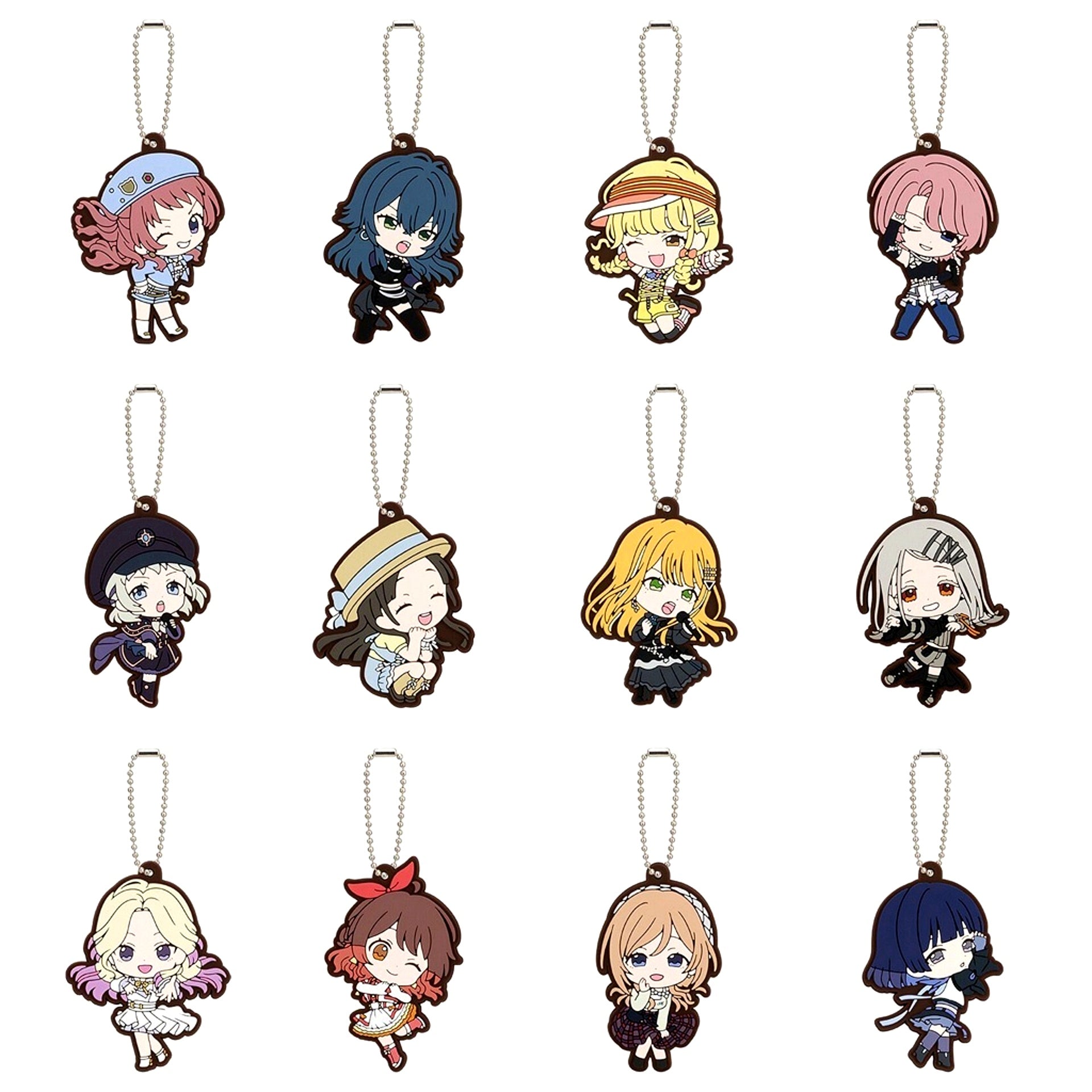 Set of 12 Gakuen Idolmaster Rubber Mascot 2 [USED]