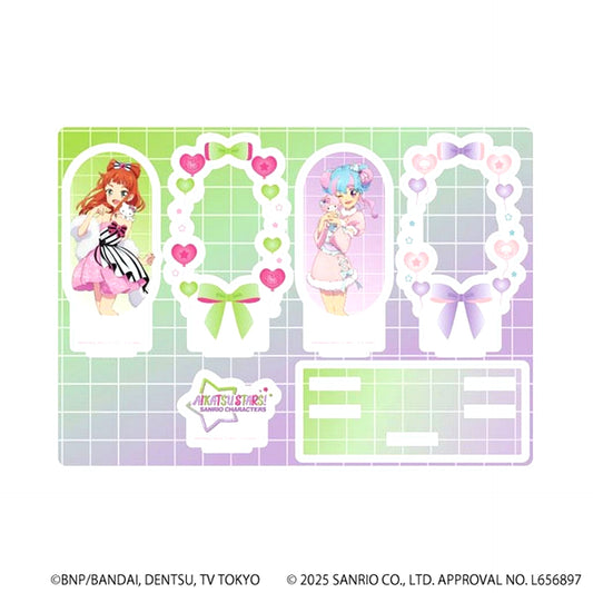 02 B Ver. Aikatsu Stars! Sanrio Characters Collabo Illustration Life-size Premium Acrylic Diorama Plate [USED]