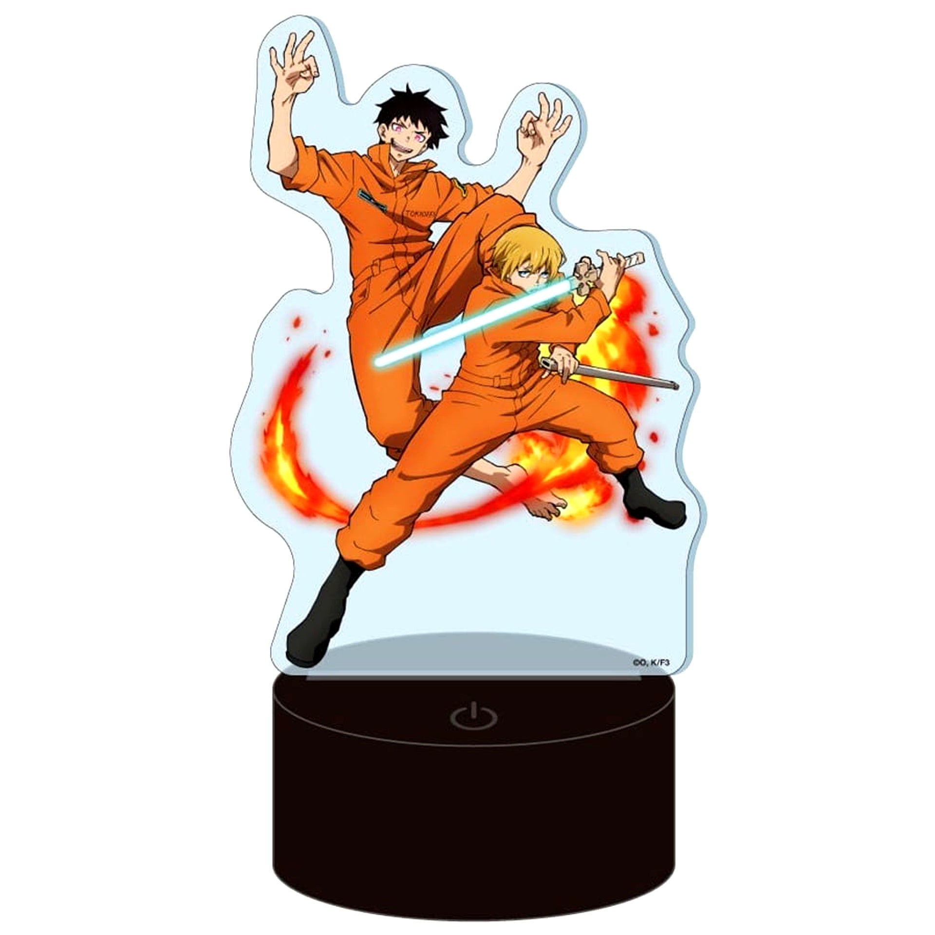Shinra Kusakabe and Arthur Boyle Fire Force Season 3 LED Acrylic Stand [USED]