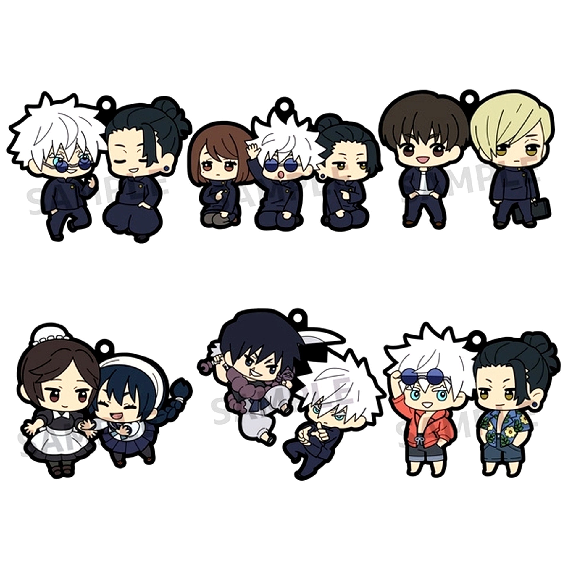 Set of 6 Jujutsu Kaisen Rubber Mascot Buddy Colle Vol.4 Hidden Inventory Premature Death [USED]