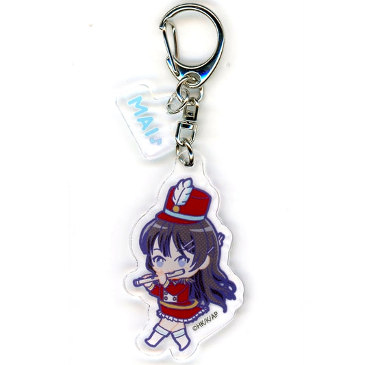 Mai Sakurajima 01. Rascal Does Not Dream Series POP UP SHOP in TOWER RECORDS Acrylic Keychain with Parts Marching Band Ver. POP Art Illustration [USED]