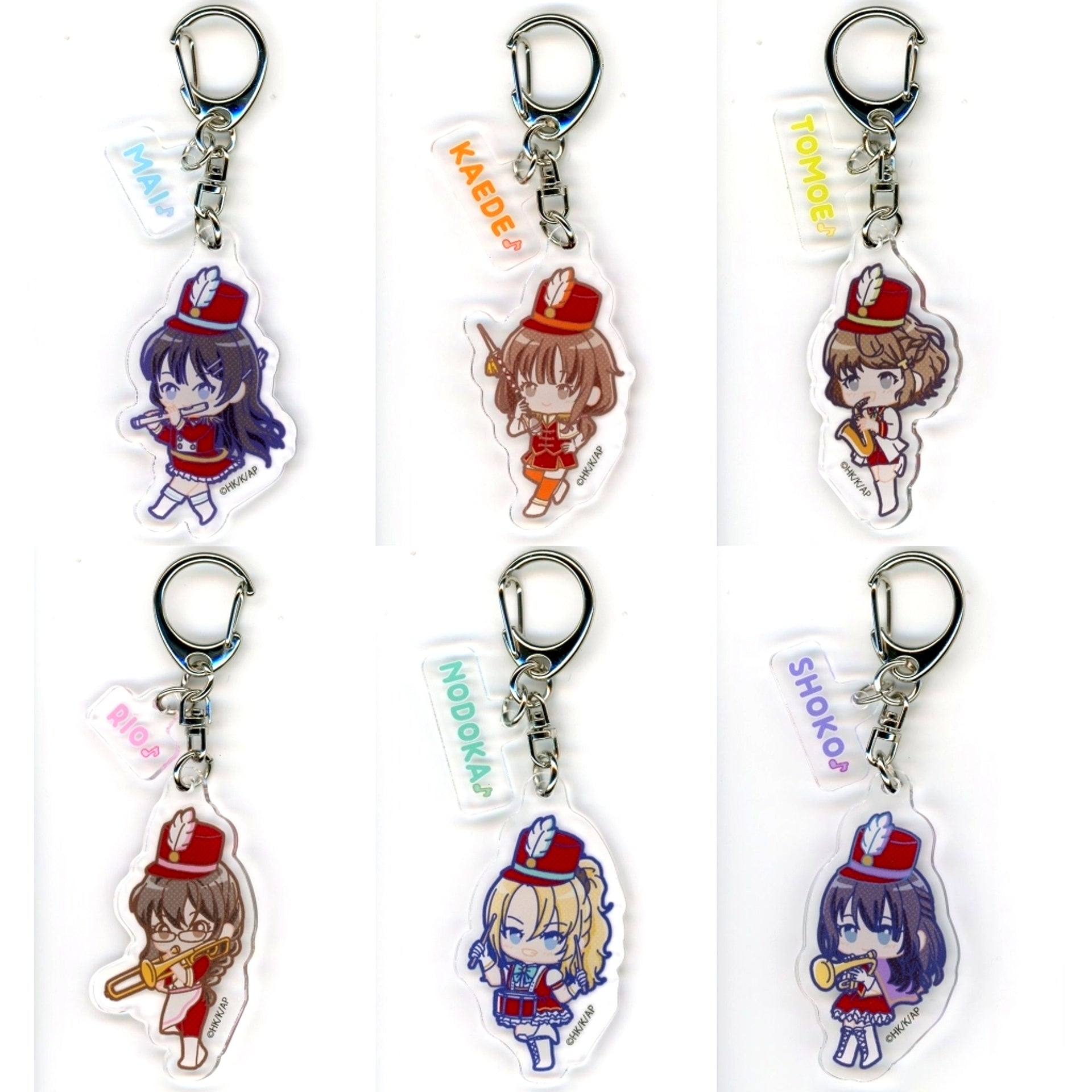 Set of 6 01 Marching Band ver POP Art Illustration Rascal Does Not Dream Series Acrylic Keychain with Parts POP UP SHOP in TOWER RECORDS [USED]