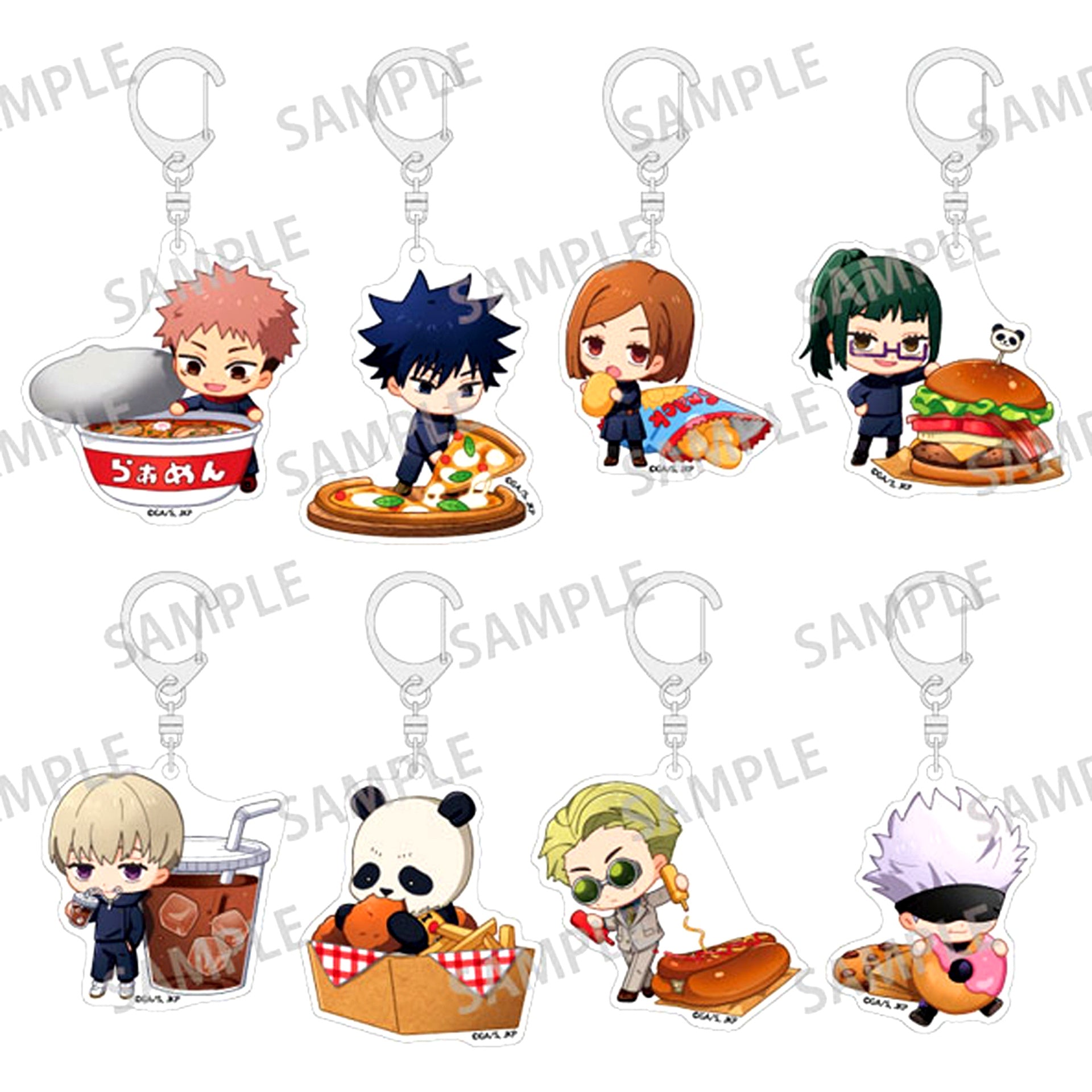 Set of 8 Jujutsu Kaisen Trading Acrylic Keychain Narabete Party [USED]