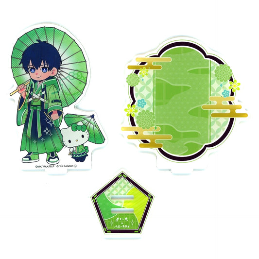 Yoichi Isagi x Hello Kitty Acrylic Stand with Background Blue Lock x Sanrio Characters POP UP SHOP [USED]