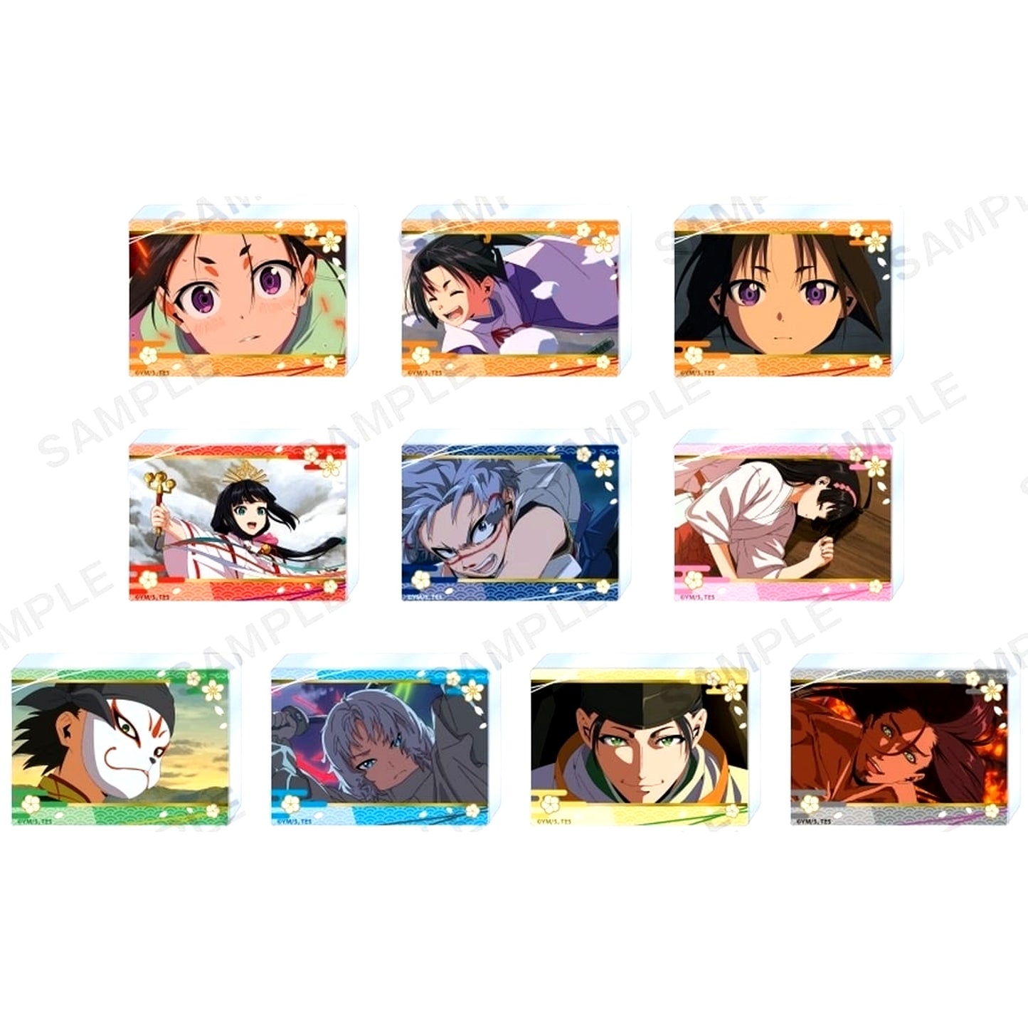 Set of 10 The Elusive Samurai Trading Acrylic Block Famous Scene Ver. [USED]
