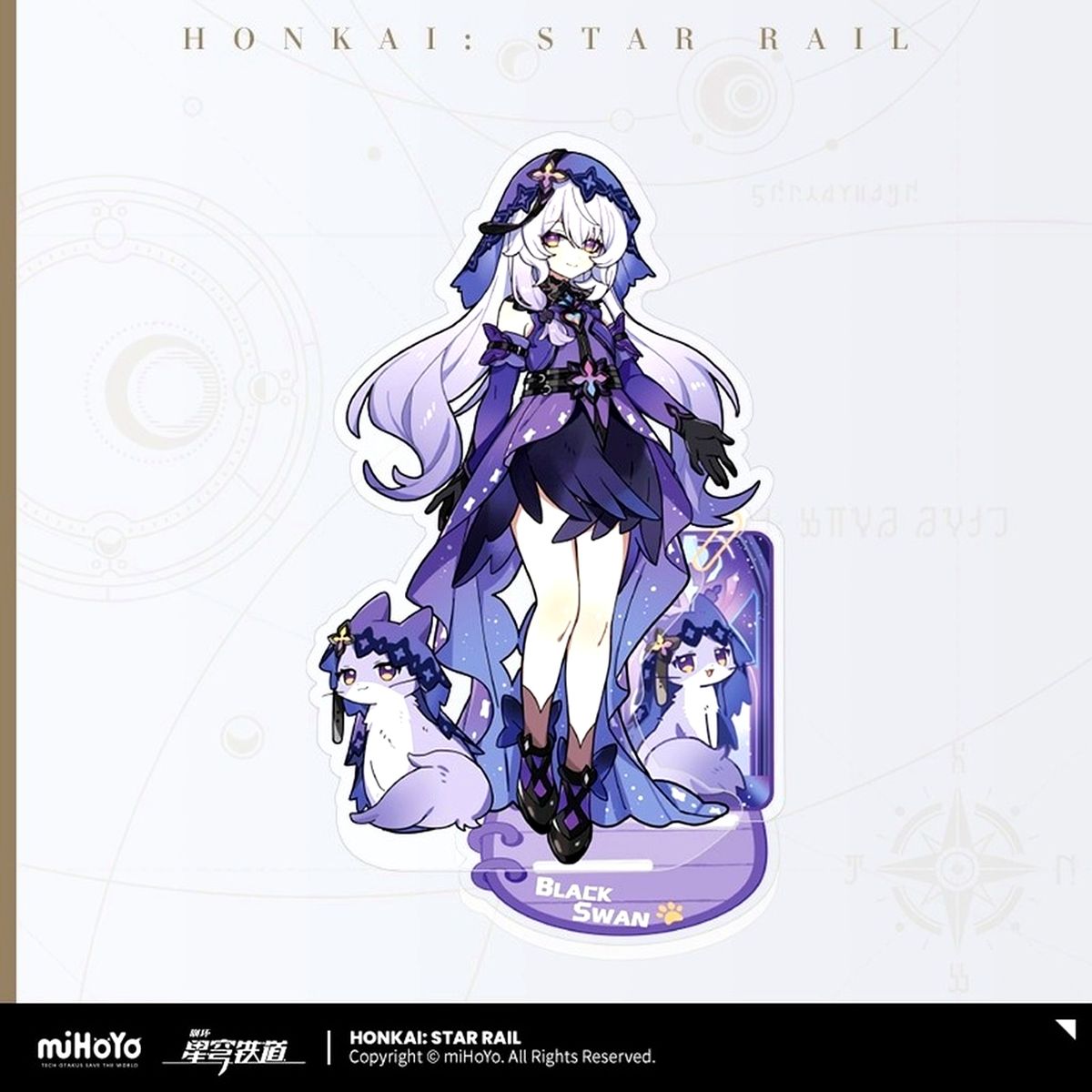 Black Swan Honkai: Star Rail Chibi Neko Series Acrylic Stand [USED]