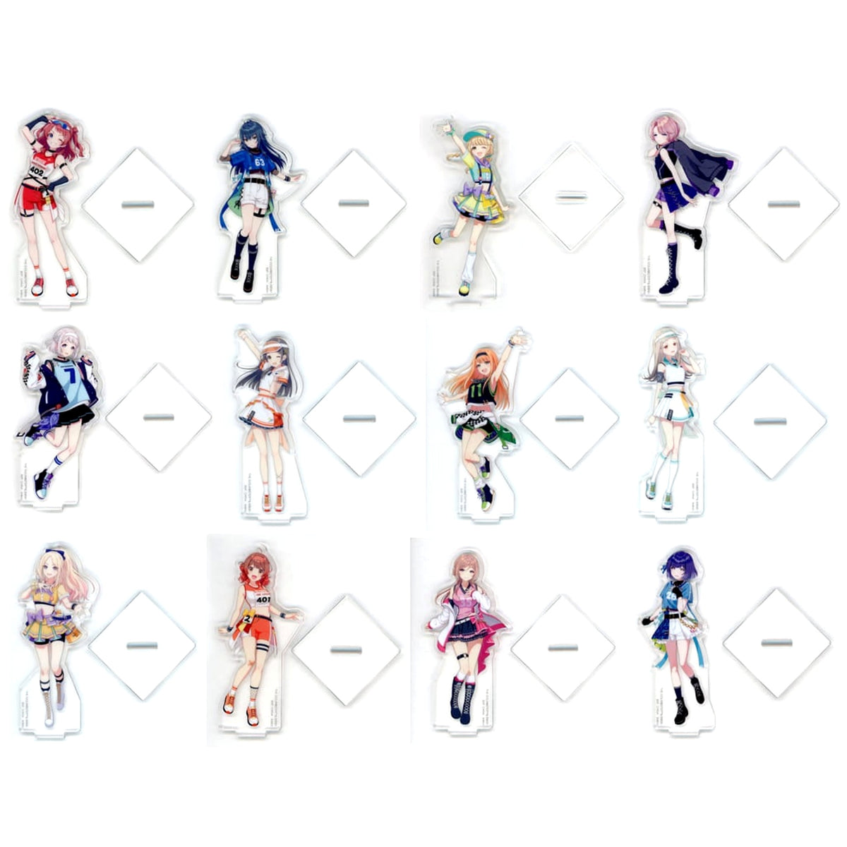 Gakuen iDOLM@STER Saki Hanami & Others All 12 Types Set Ichiban Kuji Part2 Original Illustration Acrylic Stand Prize H Acrylic Stands [USED]