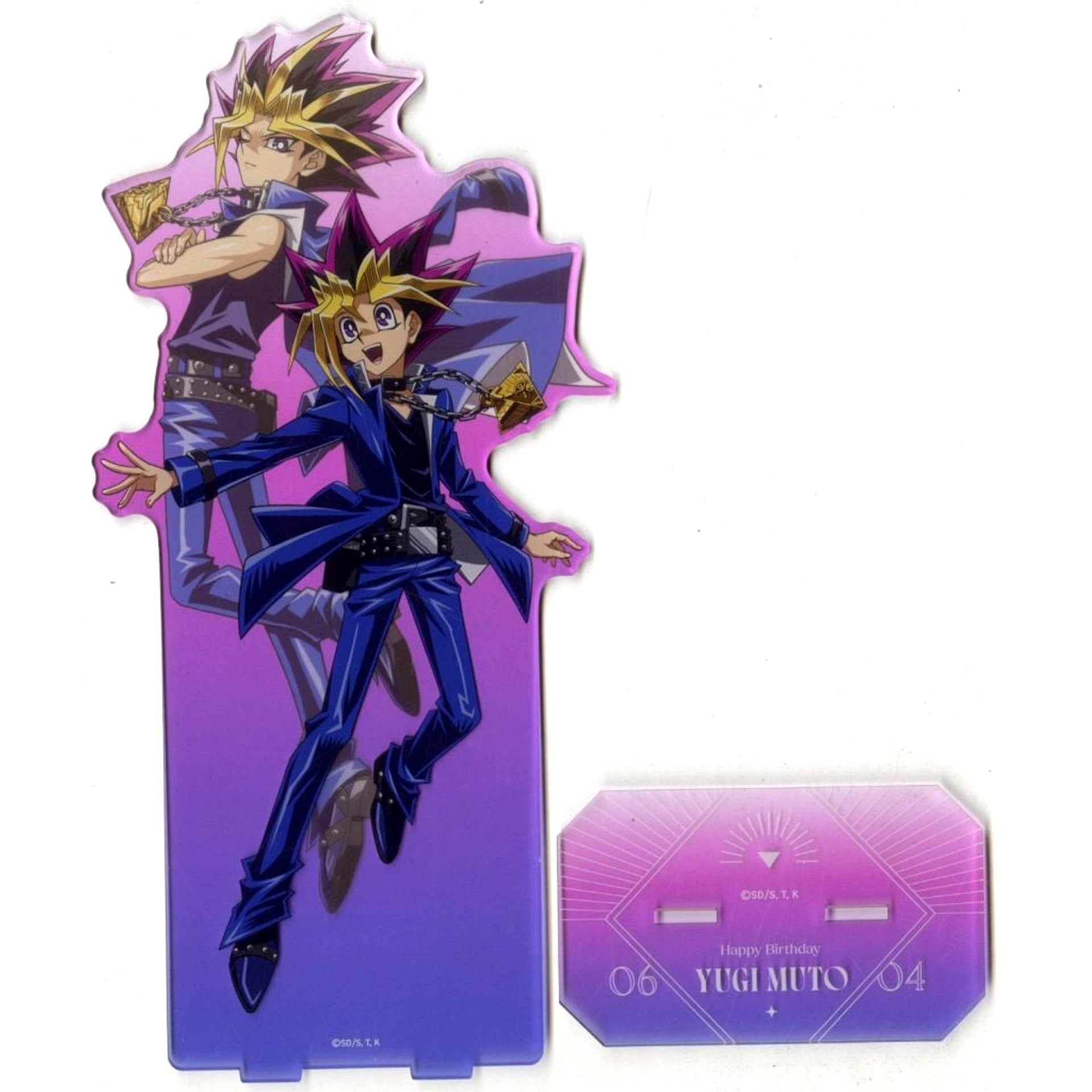 Yami Yugi & Yugi Muto Birthday Acrylic Stand Yu-Gi-Oh! Duel Monsters x Collab Cafe Honpo BLANC Friendship Edition [USED]