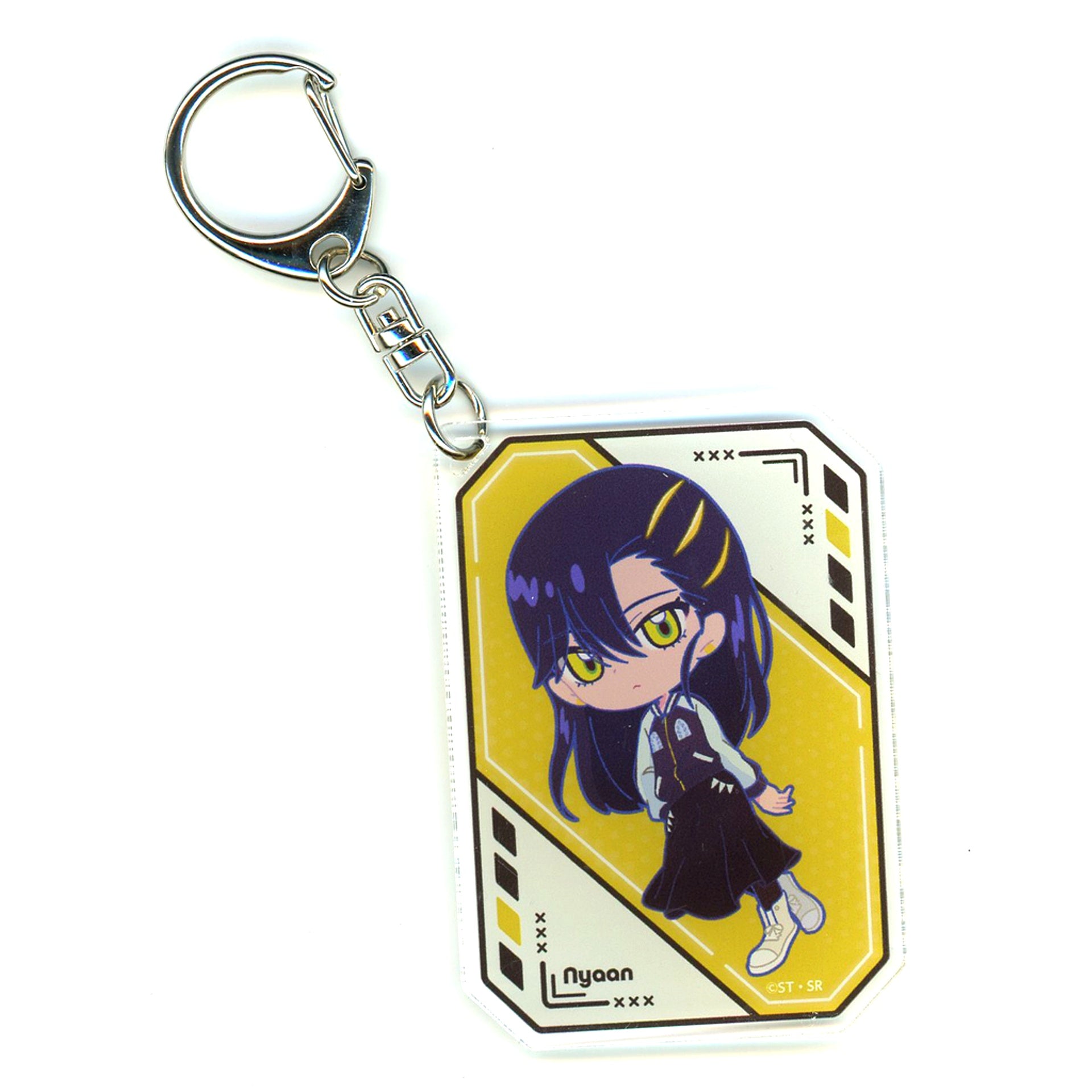 Nyaan Mobile Suit Gundam GQuuuuuuX Tokyu Kabukicho Tower Mini Chara Acrylic Keychain [USED]
