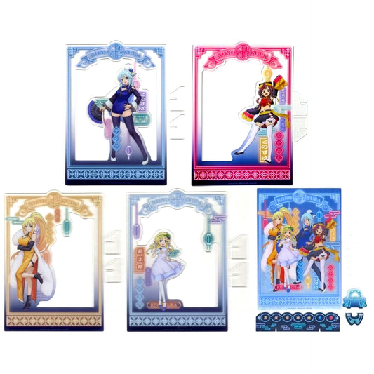 Set of 5 C Prize Illustration Layer Acrylic Stand Taito Kuji Online plus KonoSuba 3 [USED]