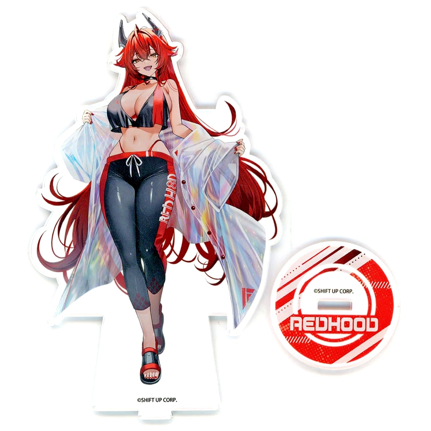 Red Hood Goddess of Victory: NIKKE Urban Rainy Day Big Acrylic Stand Full Color Character Illustration GiGO Exclusive [USED]