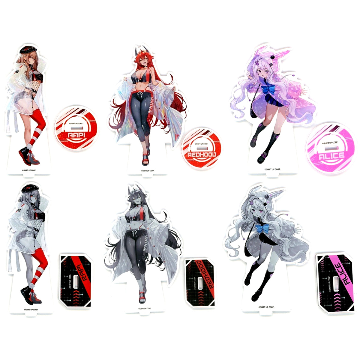 Set of 6 Big Acrylic Stand Urban Rainy Day GODDESS OF VICTORY: NIKKE GiGO Ltd [USED]