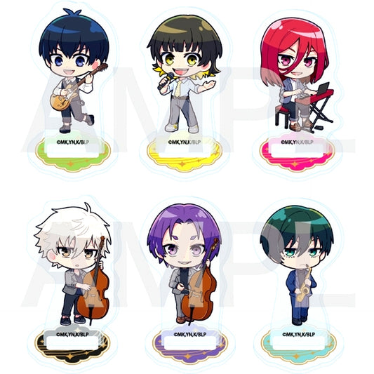 Set of 6 21. Band Ver. Mini Character Illustration Acrylic Petit Stand Blue Lock [USED]