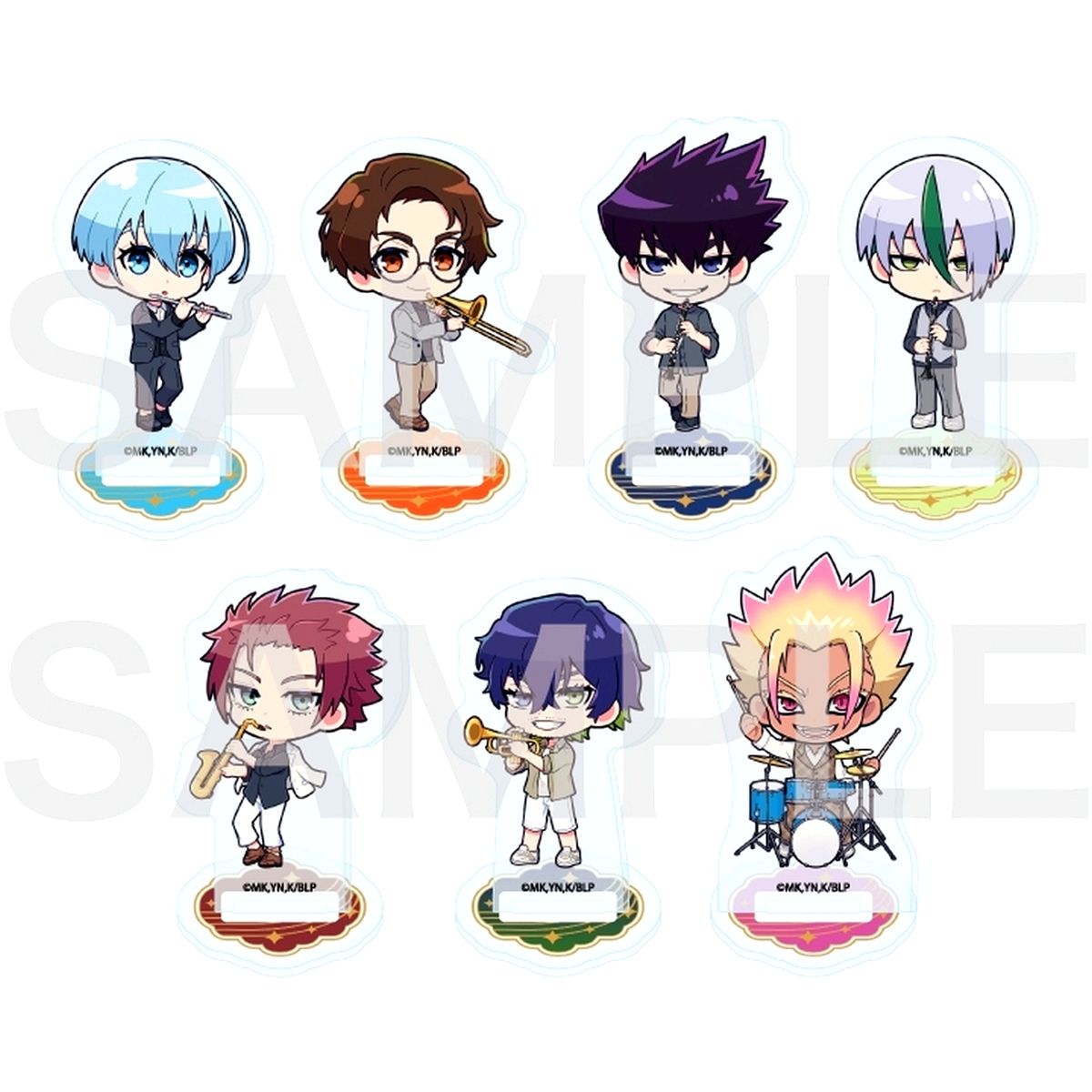 Set of 7 Blue Lock Mini Acrylic Stand No. 22 Band Ver. [USED]