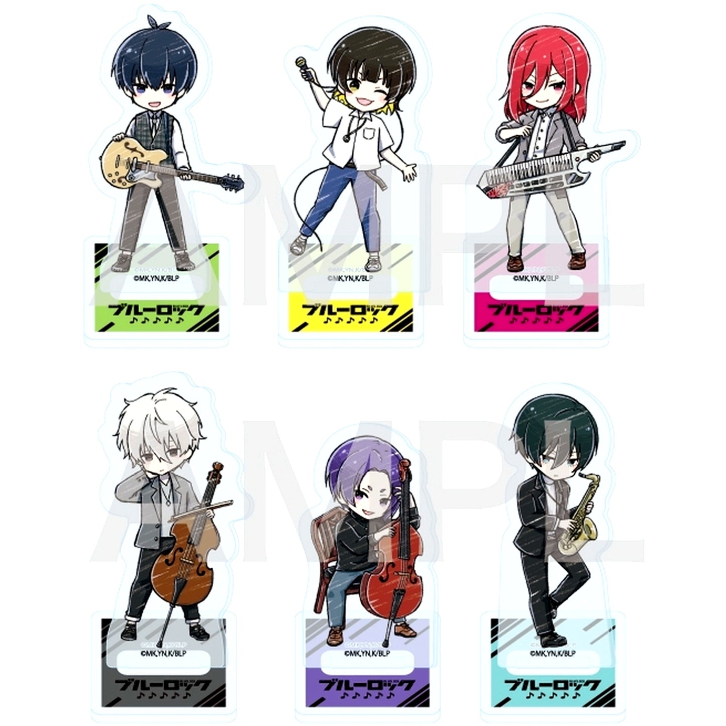 Set of 6 Blue Lock Band Ver. 10. Acrylic Petit Stand GraffArt Illustration [USED]