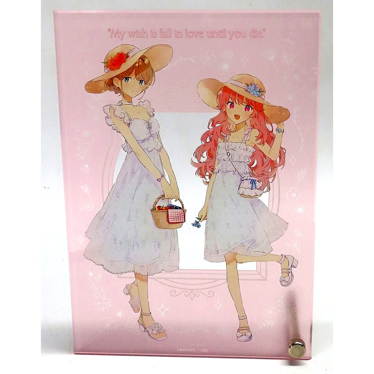 Shiina Totsuki and Mimi Kagari Picnic Version Mini Acrylic Art My Wish is to Fall In Love Until You Die Pop Up Store [USED]