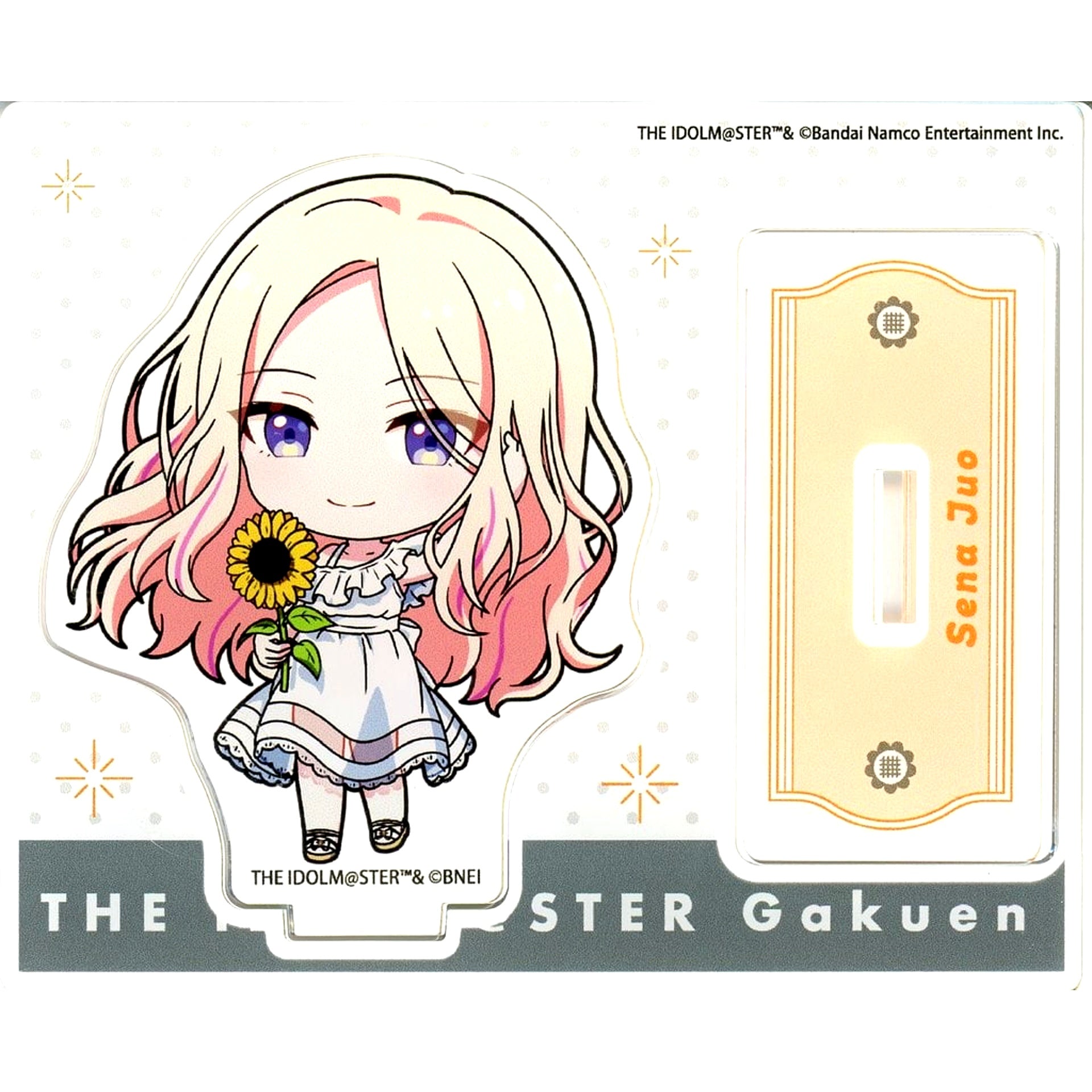 Sena Juo Gakuen Idolmaster POP UP SHOP sunflower Mini Character ver. Acrylic Stand [USED]