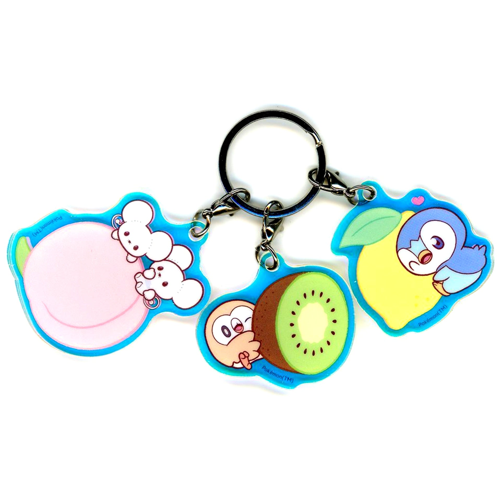 Piplup Rowlet & Tandemaus Pokemon Pokepeace Aurora Acrylic Keychain [USED]