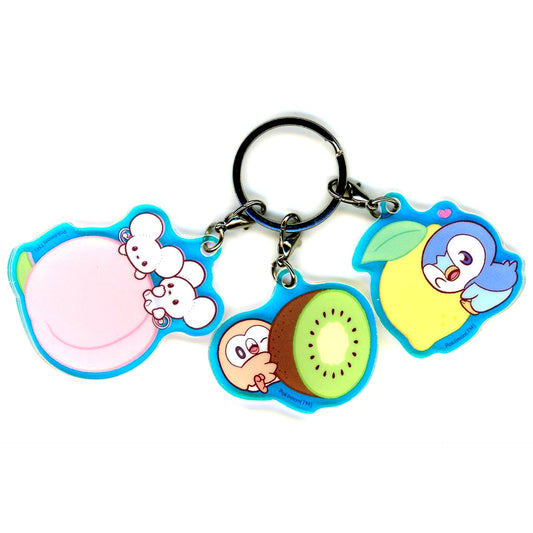 Piplup Rowlet & Tandemaus Pokemon Pokepeace Aurora Acrylic Keychain [USED]