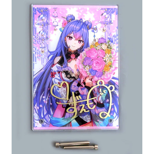 Kozue Momone A5 Acrylic Panel with Printed Autograph Virtual YouTuber Nijisanji Kozue Momone Birthday 2025 [USED]