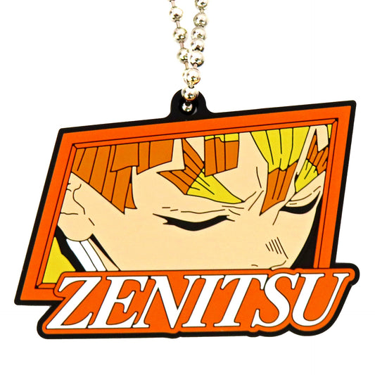 Zenitsu Agatsuma Demon Slayer: Kimetsu no Yaiba Extra Thick Rubber Keychain Mugen Train Revival Popcorn Bag Bonus [USED]