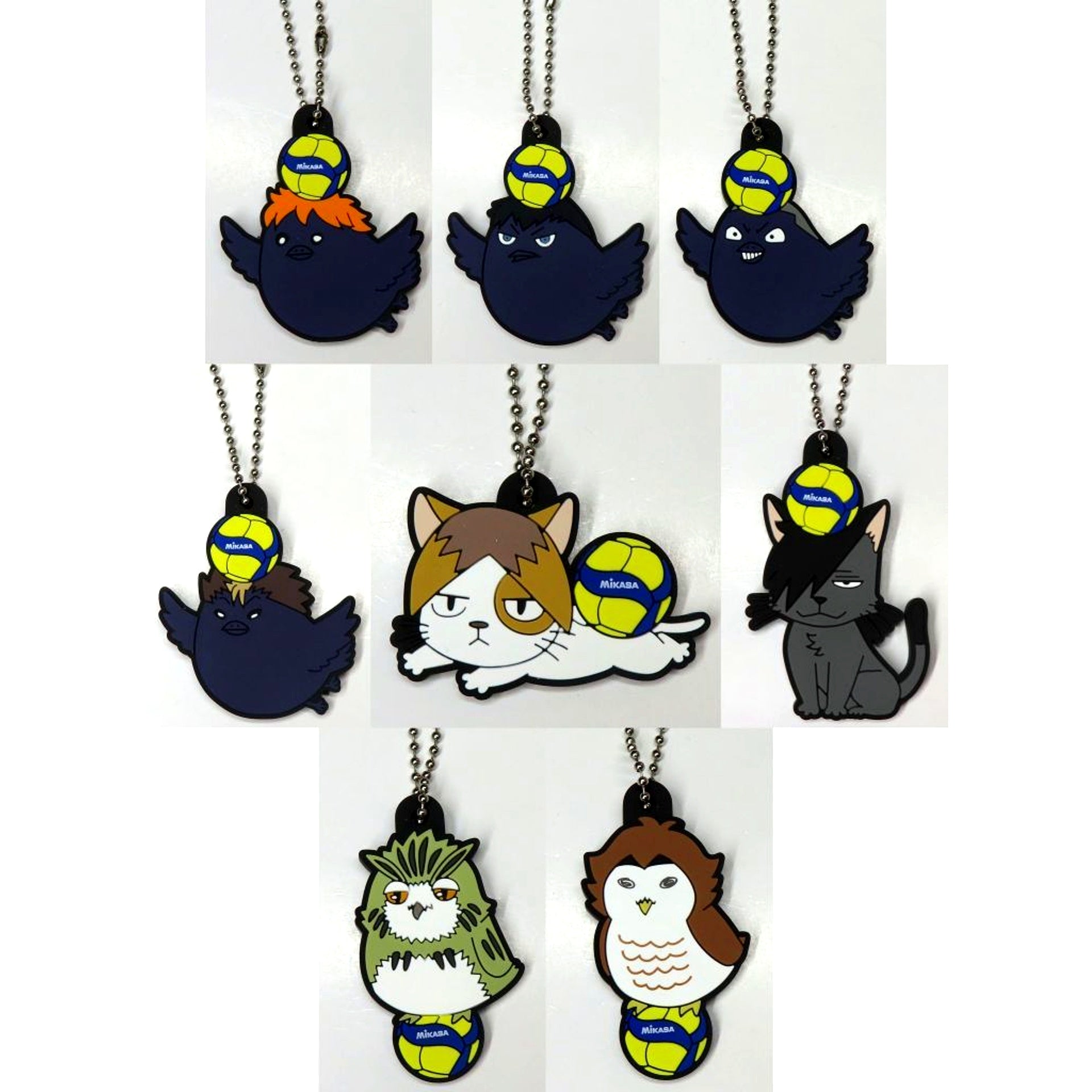 Set of 8 Haikyu!! x MIKASA Chara Rubber Collection 2 [USED]
