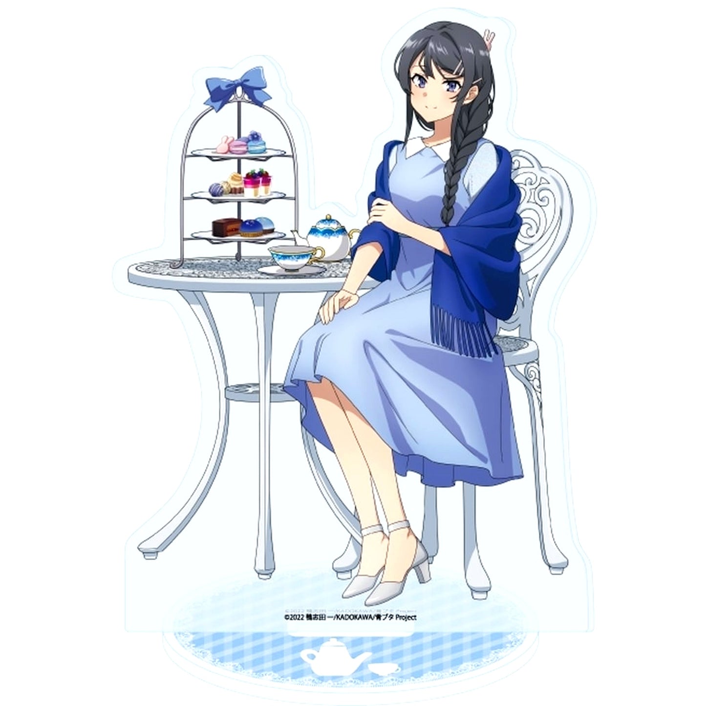 07. Mai Sakurajima Tea Party Ver. Illustration Acrylic Stand Rascal Does Not Dream of a Knapsack Kid [USED]