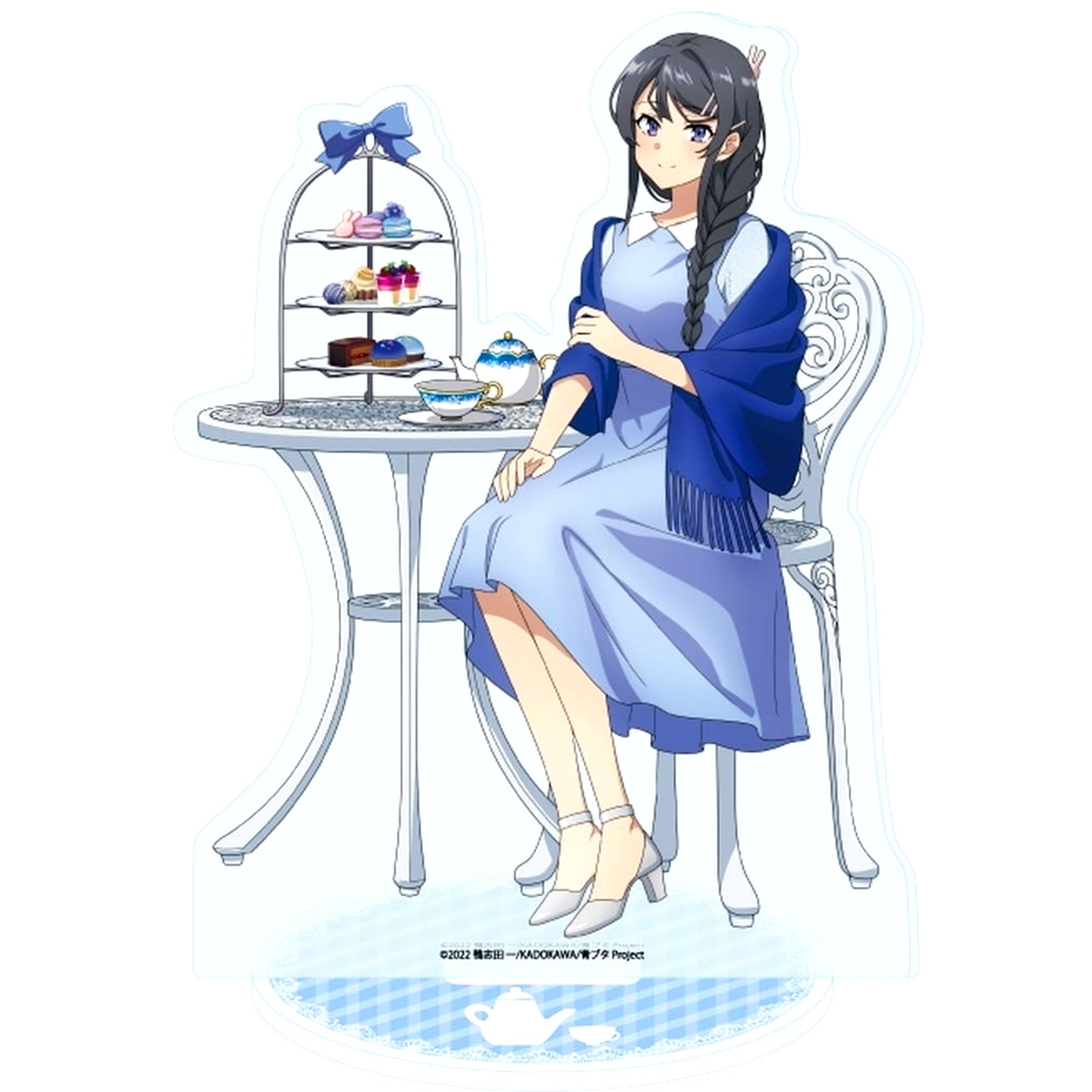 07. Mai Sakurajima Tea Party Ver. Illustration Acrylic Stand Rascal Does Not Dream of a Knapsack Kid [USED]