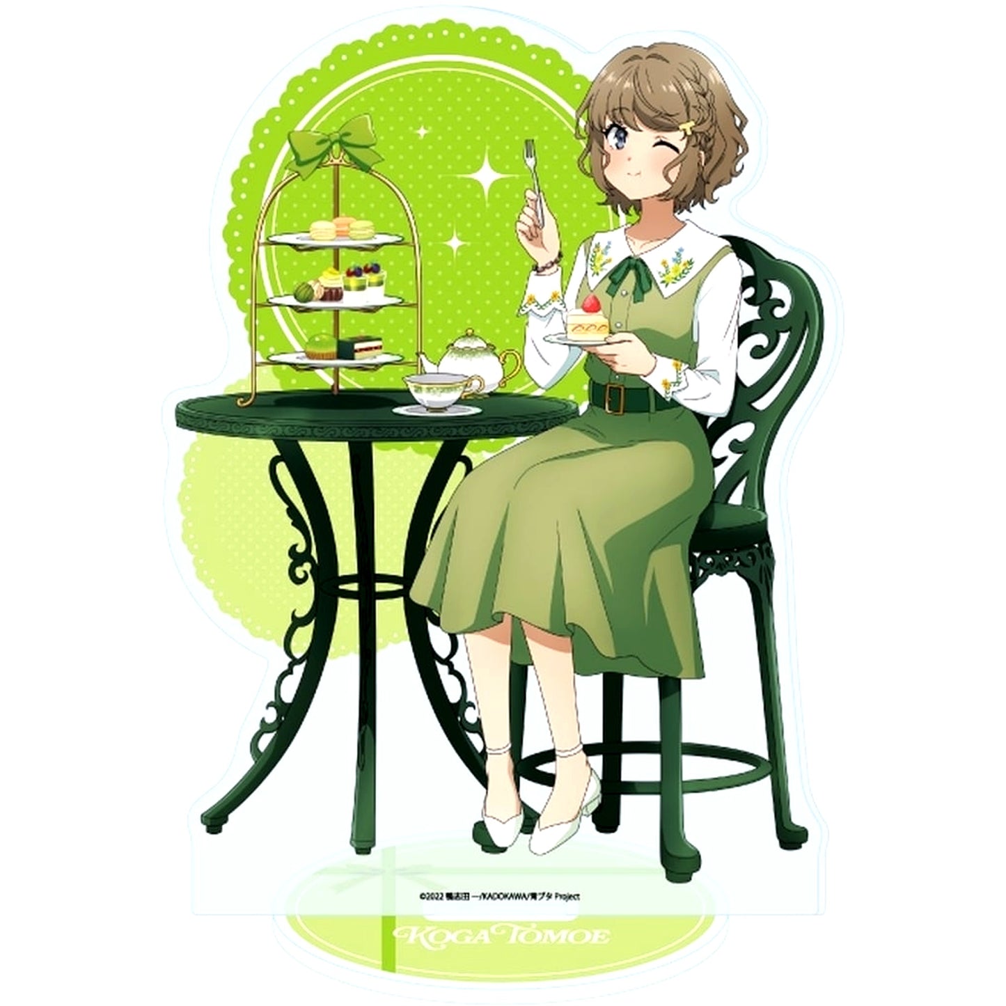 03. Tomoe Koga Tea Party Ver. Illustration BIG Acrylic Stand Rascal Does Not Dream of a Knapsack Kid [USED]